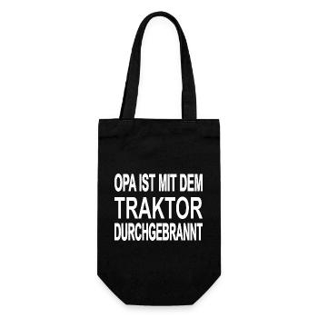 Traktor - Geschenkbeutel für Flaschen - Schwarz - Vorne
