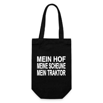 Traktor - Geschenkbeutel für Flaschen - Schwarz - Vorne
