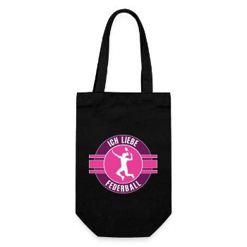 Ich Liebe Federball Spielerin Federballerin - Geschenkbeutel für Flaschen - Schwarz - Vorne