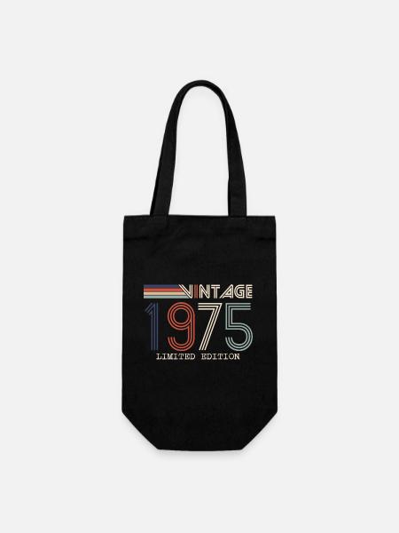 Vintage 1975 Anniversary Gift - Vintage 1975 - Gift Bag for Bottles - black