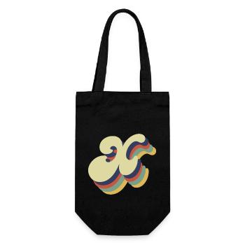 Retro x Letter - Gift Bag for Bottles - black - Front