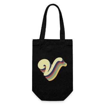 Lettre v rétro - Sac à bouteille - noir - Devant