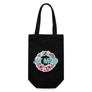 just married - pour mariage - Sac à bouteille - noir - Devant