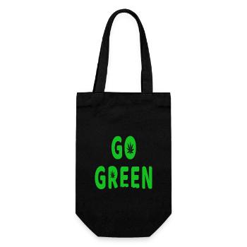 Go Green typo - Geschenkbeutel für Flaschen - Schwarz - Vorne