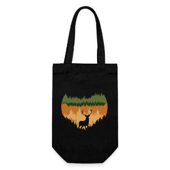 deep forest and deer - Gift Bag for Bottles - black - Front