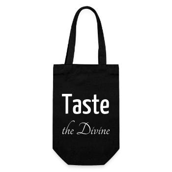 gift idea sayings culinary pleasure - Geschenkbeutel für Flaschen - Schwarz - Vorne