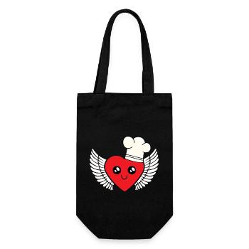 Chef heart heavenly cooking host cook - Gift Bag for Bottles - black - Front