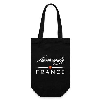 Normandie Urlaub Frankreich Strand Normannisch - Geschenkbeutel für Flaschen - Schwarz - Vorne