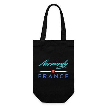 Normandie Urlaub Frankreich Strand Normannisch - Geschenkbeutel für Flaschen - Schwarz - Vorne