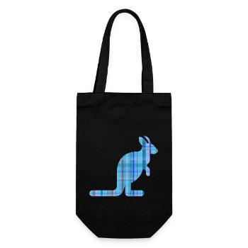 Känguru - Geschenkbeutel für Flaschen - Schwarz - Vorne