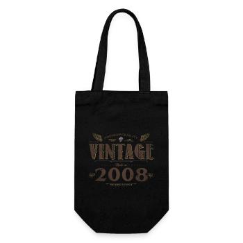 16 Jahre alter Jahrgang 2008 Limitierte Auflage 16. - Geschenkbeutel für Flaschen - Schwarz - Vorne