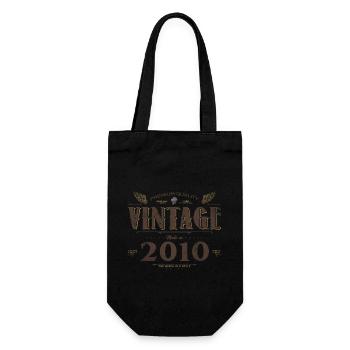 14 Jahre alter Jahrgang 2010 Limitierte Auflage 14. - Geschenkbeutel für Flaschen - Schwarz - Vorne