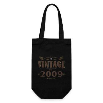 15 Jahre alter Jahrgang 2009 Limitierte Auflage 15. - Geschenkbeutel für Flaschen - Schwarz - Vorne
