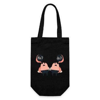 Yes? No? - Geschenkbeutel für Flaschen - Schwarz - Vorne
