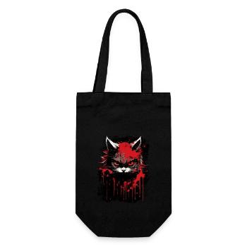 Katze hat schlechte Laune - Geschenkbeutel für Flaschen - Schwarz - Vorne