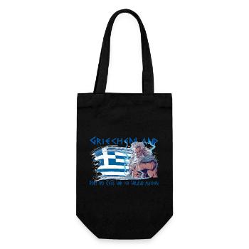Greece, where Zeus and I are on holiday - Gift Bag for Bottles - black - Front