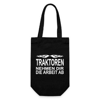 Traktor - Geschenkbeutel für Flaschen - Schwarz - Vorne