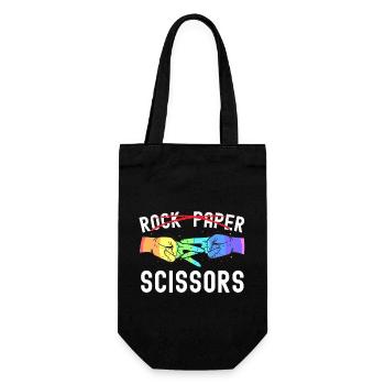 Lesbian Pride Rock Paper Scissors Funny LGBTQ - Gift Bag for Bottles - black - Front