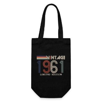 Vintage 1961 Anniversary Gift - Vintage 1961 - Gift Bag for Bottles - black - Front