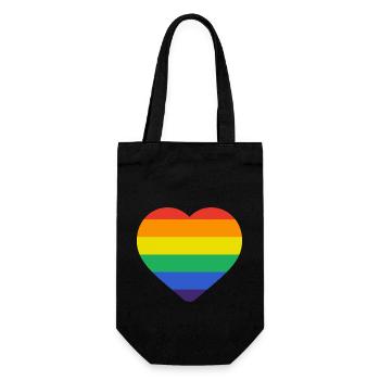 Rainbow Heart Pride - Love Diversity - Gift Bag for Bottles - black - Front