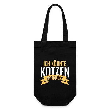 Ich Bin So Gut Drauf Ich Könnte Kotzen - Geschenkbeutel für Flaschen - Schwarz - Vorne