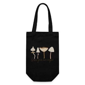 Grow Your Own Magic! Pastel Mushrooms Tranquillity - Gift Bag for Bottles - black - Front