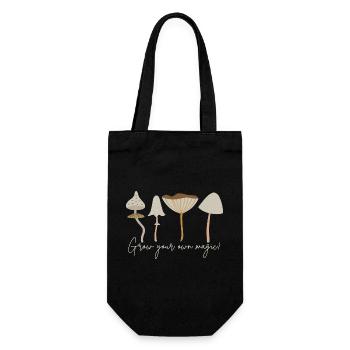 Grow Your Own Magic! Pastel Mushrooms Tranquillity - Gift Bag for Bottles - black - Front