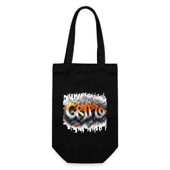 crypto, grafitti text 3D - Geschenkbeutel für Flaschen - Schwarz - Vorne