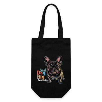 Bouledogue français mignon - Sac à bouteille - noir - Devant