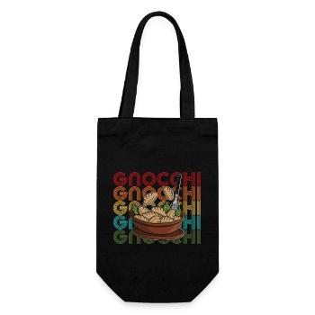 Gnocchi Nudeln Pasta Gericht Italien Chefkoch - Geschenkbeutel für Flaschen - Schwarz - Vorne