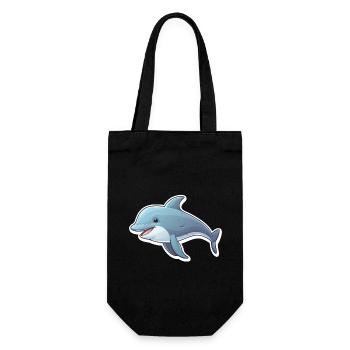 Dolphin Cute - Gift Bag for Bottles - black - Front