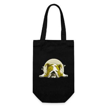 Dog Bulldog Animals Puppy Cute Dog Watercolor Art - Gift Bag for Bottles - black - Front