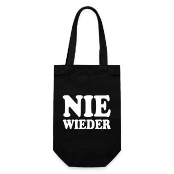 Nie wieder - Geschenkbeutel für Flaschen - Schwarz - Vorne
