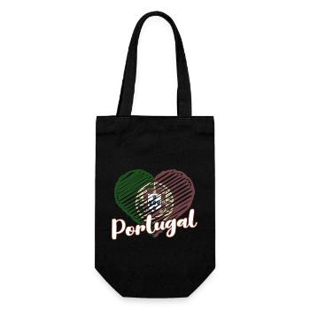 Portugal Heimatliebe Lissabon Portugiese - Geschenkbeutel für Flaschen - Schwarz - Vorne