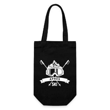 Skiing Ski motif for skiers Skiers - Gift Bag for Bottles - black - Front