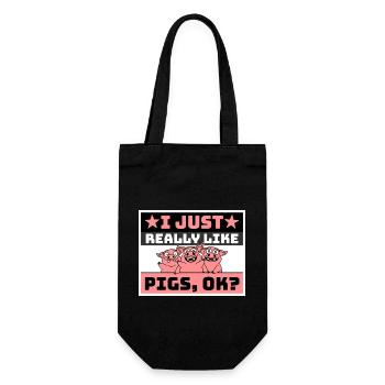 J’aime vraiment les cochons, OK drôle mignon amateur de cochons - Sac à bouteille - noir - Devant