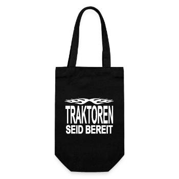 Traktor - Geschenkbeutel für Flaschen - Schwarz - Vorne