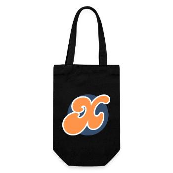 Buchstabe x orange Sport - Geschenkbeutel für Flaschen - Schwarz - Vorne