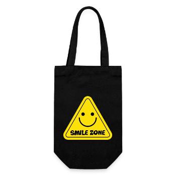 Smile Zone Happy Yellow Aesthetic Summer Sunshine - Gift Bag for Bottles - black - Front