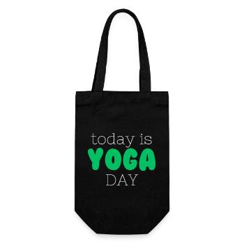 International Yoga Day - Gift Bag for Bottles - black - Front