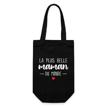 The World's Most Beautiful Mom Gift - Gift Bag for Bottles - black - Front