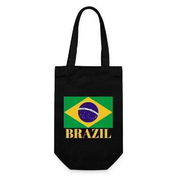 Vintage It's in My DNA Brazil Flag BRAZIL BRASIL - Gift Bag for Bottles - black - Front