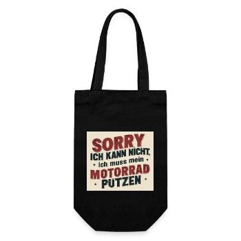 Sorry ich kann nicht, ich muss mein Motorrad putze - Geschenkbeutel für Flaschen - Schwarz - Vorne