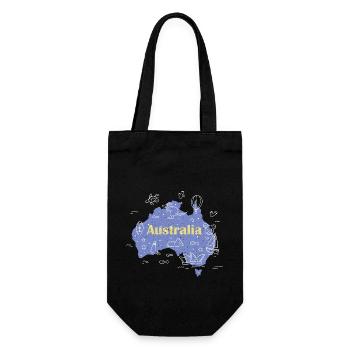 Känguru National Boxen Australien Urlaub Reise - Geschenkbeutel für Flaschen - Schwarz - Vorne