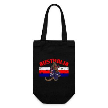 Australien Urlaub Souvenir Känguru Sydney Reise - Geschenkbeutel für Flaschen - Schwarz - Vorne