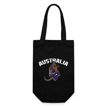 Australien Urlaub Souvenir Känguru Sydney Reise - Geschenkbeutel für Flaschen - Schwarz - Vorne