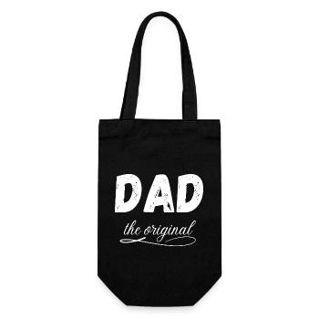 Dad the original - Geschenkbeutel für Flaschen - Schwarz - Vorne
