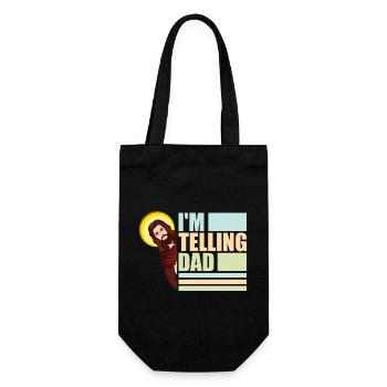 I'm Telling Dad Funny Jesus Meme God Religious - Gift Bag for Bottles - black - Front
