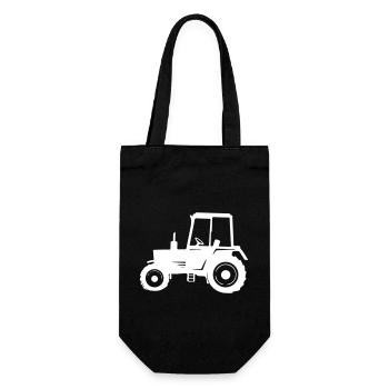 traktor - Geschenkbeutel für Flaschen - Schwarz - Vorne
