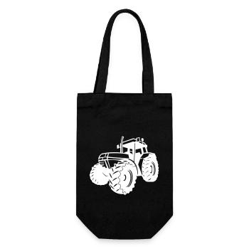 traktor 001 - Geschenkbeutel für Flaschen - Schwarz - Vorne